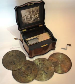 A disc musical box by Polyphon