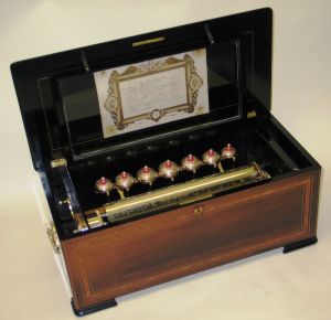 Seven &#039;Bells in Sight&#039; cylinder musical box